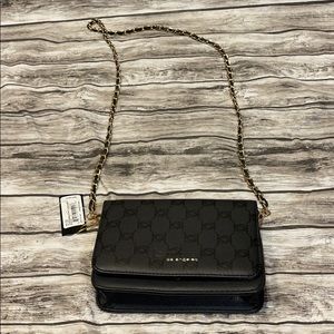 Bebe Black Capri Monogram Crossbody Bag
